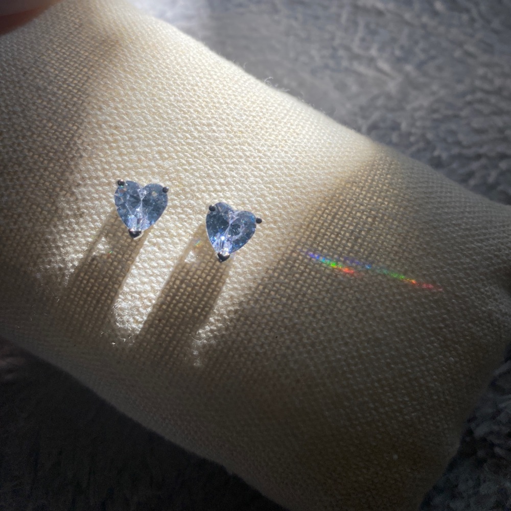 Heart Stud Earrings - sterling silver
